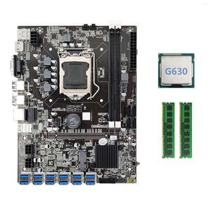 Placas -mãe B75 ETH Mineração Managem 12xpcie para USB com G630 CPU 2XDDR3 4GB 1333MHz RAM Memory BTC Miner