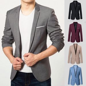 Abiti da uomo Moda Giacca formale Taglio unico Caldo tinta unita Risvolto Abito da sposa sottile Cappotto Giacca da ufficio Abito da uomo Abbigliamento