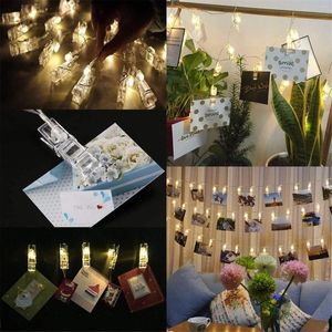 Strings Curtain Lights String Po Clip Lamp Party Decor Striking With 40 LED Beads 5m Wedding Holiday Garden Backyard Decoration