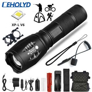 Z45 lanterna LED Ultra Bright Waterperspert Torch T6/L2/V6 Zoomable 5 Modos Tactiacl Lanterna para caça Uso 18650 Bateria J220713