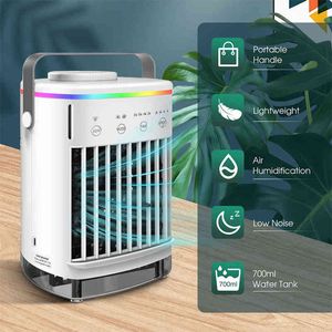 Ventilatori elettrici Mini condizionatore d'aria Raffreddatore d'aria portatile Home 7 colori LED USB Raffreddatore di spazio personale Ventola di raffreddamento ad aria Ventilatore ricaricabile Scrivania T220907