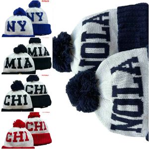 NOP NOLA Beanie North American Basketball Team Toppa laterale Cappello invernale in lana lavorato a maglia Cappellino con teschio