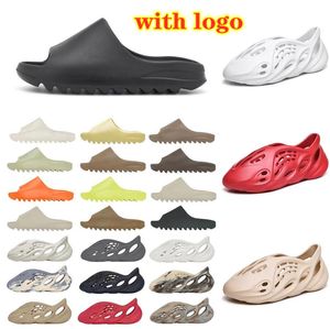 Wholesale Sandals Slides Sneakers Shoes Fashion Trainers Slider Foam Runner Slippers Graffiti Bone White Resin Desert Sand Rubber Summer Designer Beach Size Eur36-47