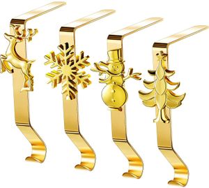 1Pc Christmas Sock Hook For Fireplace Hanger Metal Clips Xmas Stocking Holder Rack Party Christmas Tree Hanging Hooks