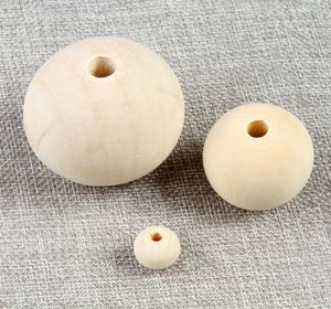 200pcslot Round Natural Wooden Beads Loose Wood Beads For Charm Bracelet Ba on Sale