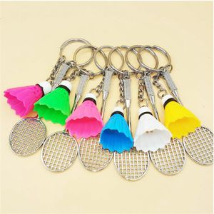 Badminton racket nyckelring personaliserade nyckelringar badminton boll h￤nge nyckel kedja unisex sport ryggs￤ck h￤ngande dekorationer