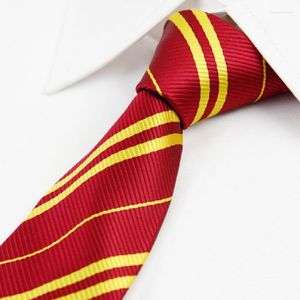 Bow Ties College Boys Stripe Red Narben Marine gelbgrüne schlanke Krawatte für Männer