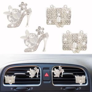 Deodorante per ambienti Bling Scarpe con tacco alto Clip per sfiato per borse Deodoranti per auto in cristallo Clip per diffusore Decorazione con strass e diamanti Int Lulubaby Amr5D