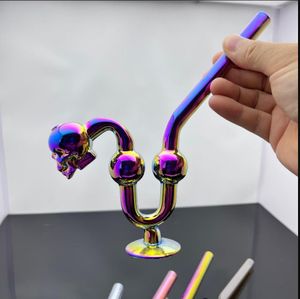 Glass Bowl Pipes Male Joint Colour Funnel Bowls Smoking New color coated skeleton glass smoking set with base