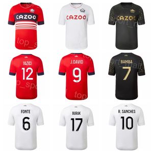 2022-23 Club Lille 17 Yilmaz Soccer Jersey Black Red White 9 David 12 Yazici 7 Bamba 10 Ikone 4 Botman 6 Fonte 19 Lihadji Calcio Kits Kits Team Nome Custom Nome