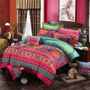 Conjuntos de roupas de cama Conjunto de cama boêmia 3D Lençóis Boho Mandala Tampa de edredom com travesseiro Rainha King Size Cama de cama Qualidade de qualidade macia colaboração 220908