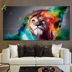 Canvas pintando ywdecor criativo animal moderno animal colorido rei rei