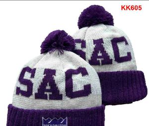 SAC Beanie North American Basketball Team Side Patch Winter Wool Sport Hat Skull Caps