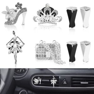 Air Freshener Car Vent Clip Charm Crystal Aromatherapy Clips Diffuser Bling Ornament For Woman Rhinestone Interior Decorat Toptrimmer Amceu