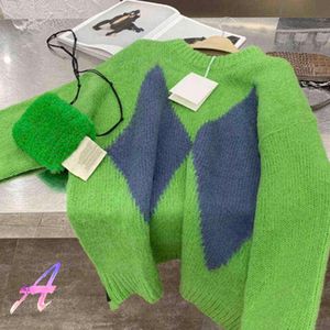 Herrenpullover Welldone Pullover Hochwertige Mode Rautenmuster Strickjacke Rundhalspullover Grün Patchwork Welldone Strickpullover T220906