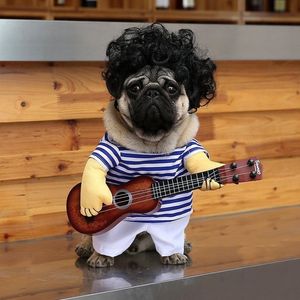 Cat Costumes Gomaomi Dogs Spela Guitar Halloween Christmas Special Events Costume Funny Pet Party Cosplay Disel Outfit Clothing 220908