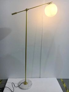 Floor Lamps Nordic Marble Base Glass Lamp Modern E27 Frosted Standing Simple Corner Light Reading