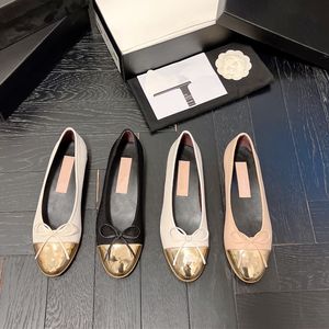 Designerskie buty baletowe płaski łuk złoto białe różowe luksusowe buty damskie klasyczny popularny styl nowe pompki