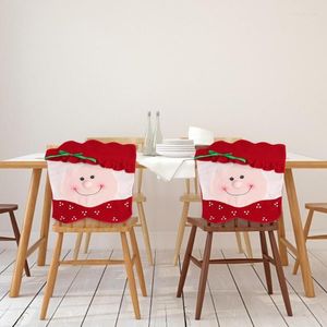 椅子カバーベルベットソフトバックカバーパーティーディナーテーブルチェア素敵なサンタクロースクリスマス装飾アクセサリー