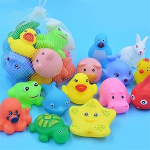 Bath Toys PCSSet Baby Cute Animals Bath Toy Swimming Water Toys Soft Rubber Float Squeeze Sound Play Play Gift