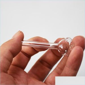 Rökrör 65 mm längd Mini Clear Glass Pipes 18mm Ball Oil Burner Tubes Nail Tips Burning Jumbo Pyrex Concentrate Thi Tabaccoshop Dhvov