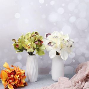 Flores decorativas Festival de Head Supplies Wedding Vintage Diy Decor Artificial Bouquet Silk Orchid Flower Flower