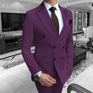 Erkekler Suits Blazers Mor Takım Erkekler Düğün Prom Partisi Elbiseleri Erkek Klasik Erkekler Takım Blazer Pantolon 220909