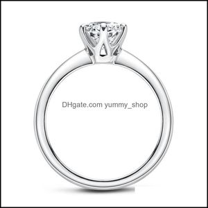 2024 Women s Ring Sier Rings Engagement Promise Gold Drop Moissanite Dhloh for Plated Sterling Wedding Womens Solitaire Wed