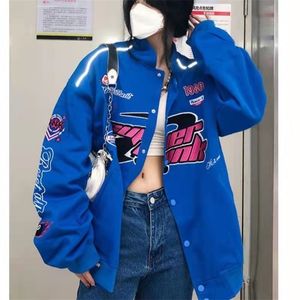 Womens Jackets Spring and autumn retro old school racing baseball uniform jacket men women ins br motorcycle coat 220909