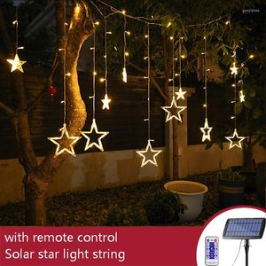 Strings LED Curtain Lights String Solar Power Outdoor Waterproof Light Christmas Wedding Living Room Bedroom Garden Decoration