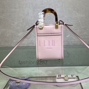 designerväskor Crossbody Damväska Sunshine Pink Läder Mini Handväska Damplånbok med lock med två handtag och justerbar avtagbar tunn Shou