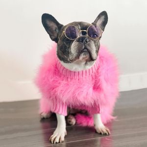 Vestuário para cães roupas coloridas para cachorros roupas de grife para cães pequenos gatos suéter de luxo schnauzer yorkie poodle casaco de pele 220909