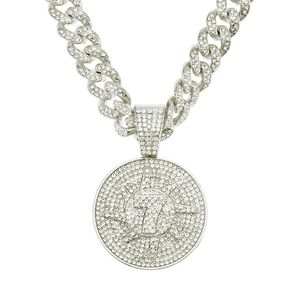 Colares pendentes Cristal de Hip Hop Lucky Número 7 Pingente com Big Miami Chain Chaker Colar para homens Mulheres geladas Jóias de moedas 220909