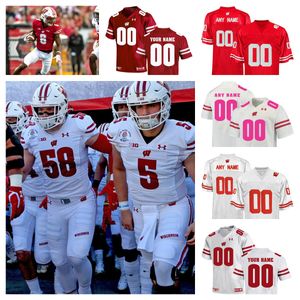 NCAA Wisconsin Badgers College Football Jerseys 10 Deacon Hill 12 Marshall Howe 34 Jackson Acker 0 Braelon Allen Grover Borborolotti Gloudeman Markus Allen Anderson