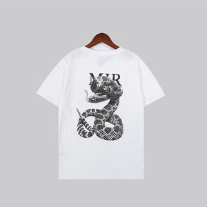 Męskie koszule białe koszulka dla mężczyzn kobiety swobodny luźny krótki rękaw o szyja modalna koszulka z węża drukarnia