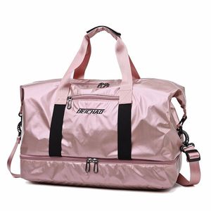 Travel Luggage Duffle Bag Nylon Gym Bag Dry Wet Separation Yoga Multifunction Handbags Large Capacity Shoulder Overnight Bags