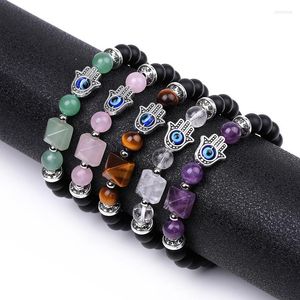 Strang Unregelmäßige Natürliche Edelstein Armband Lapis Lazuli Türkis Kristall Tigerauge Perlen Stretch Armbänder Frauen Männer Schmuck Geschenke