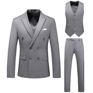 Erkekler Suits Blazers S-6XL Jacketpantsvest Erkekler Takım Edin Çifte Bravatalı Son Tasarım Çift Kel Ormanlı Damat Düğün Smokin Kostüm Homme 220909