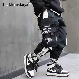 Hosen Frühling Kinder Jogger Cargo Hosen Baumwolle Sport Hosen Casual Hip Hop Hit Tasche Teenager Jungen Cargo Hosen Kinder Hosen kleidung 220909