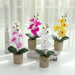 Декоративные цветы 3D -печать пленка Phalaenopsis bonsai искусственное цветочное растение