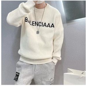 Tasarımcı Sweater Man için Kadın Örmek Örgü Karga Boyun Moda Mektubu Siyah Uzun Kollu Kıyafetler Kazak Büyük Boy Lüks Top 21ss