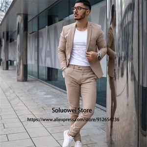 Ternos masculinos Blazers Moda Slim Fit Men Suits para Young Groom Casamento Prom Tuxedo 2 Jaqueta Pants Set Blazer formal Blazer Terno Masculino 220909