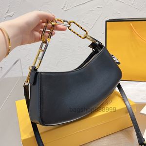 Classic Women Baguette Underarm Shoulder Bag Italy Roma Brand Half Moon Leather Crossbody Handbags Lady Hawksbill Chain Strap Handbag Luxury