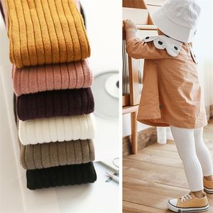 Leggings Tights shelves Girls Leggings Stretch Spring Autumn Children Striped Pants For Kids Elastic Waist Cotton Knitting Leggings Trousers 220909