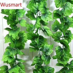 Faux Floral Greenery 10 STKS Green Leaves Artificial Silk Grape Leaves Hanging Garland Faux Vine Ivy Indoor Outdoor Garden Wedding Interior J220906