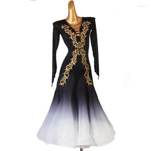 Scen Wear Custom Made Ballroom Competition Dance Dress Modern Waltz Tango Standard Costumes Performing Adult Vuxen