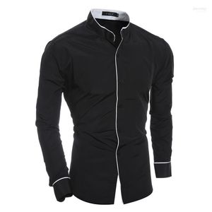 Men's Casual Shirts Wholesale- 2022 Designer For Men Brand Spring Fashion Long Sleeve Tuxedo Shirt Slim Fit Mens Dress Size 2xl1