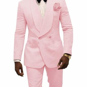 Męskie garnitury Blazery Sprzedawanie Slim Fit Pink Floral Mens Męs podwójnie piersi garnitur Męs