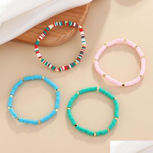 Beaded Strands Handmade Jewelry Wholesale Color Beaded Bracelet For Men And Women Real Gold Plated Soft Y Handwear Childrens Hand Wo Dhgyr