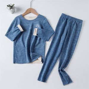Pijamas outono bebê crianças térmicas roupas íntimas de roupas infantis de roupas sem costura para meninos pijamas de pijamas de inverno adolescentes roupas 220909